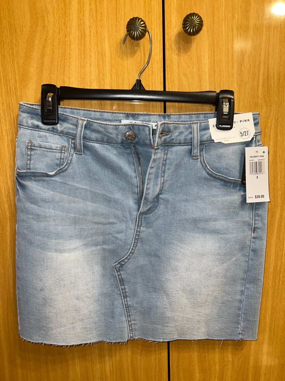 New with tags Celebrity Pink Faded Light Blue Denim Mini Skirt